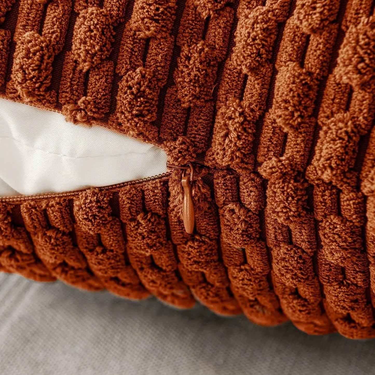 Housse de coussin Terracotta Velours Design 3D