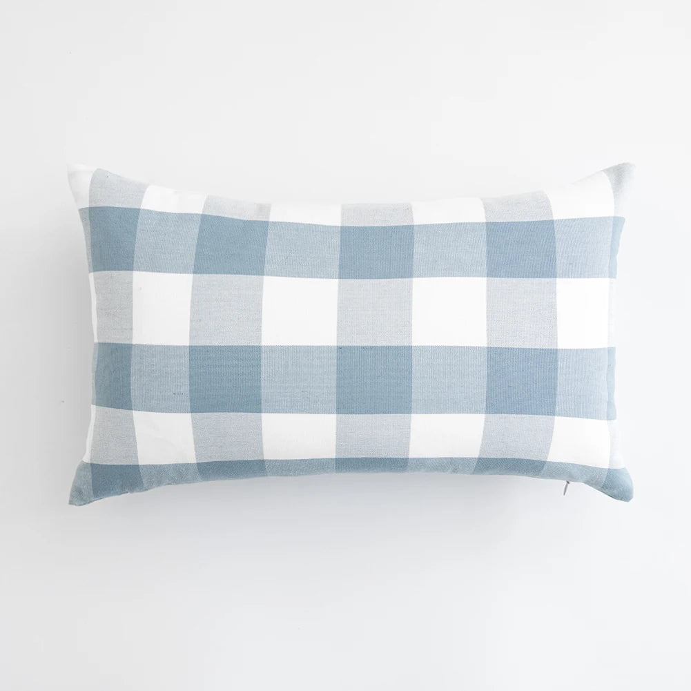 Housse coussin 45x45<br>Vichy Bleu et Blanc