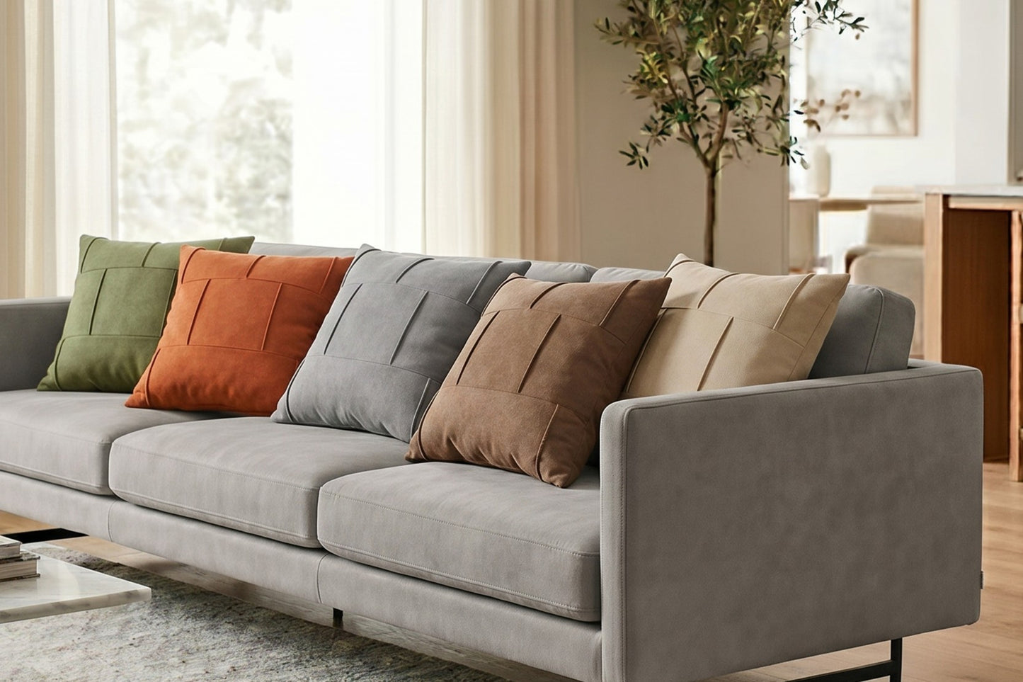 Coussin déco pour canapé <br> Gris - 55x55cm