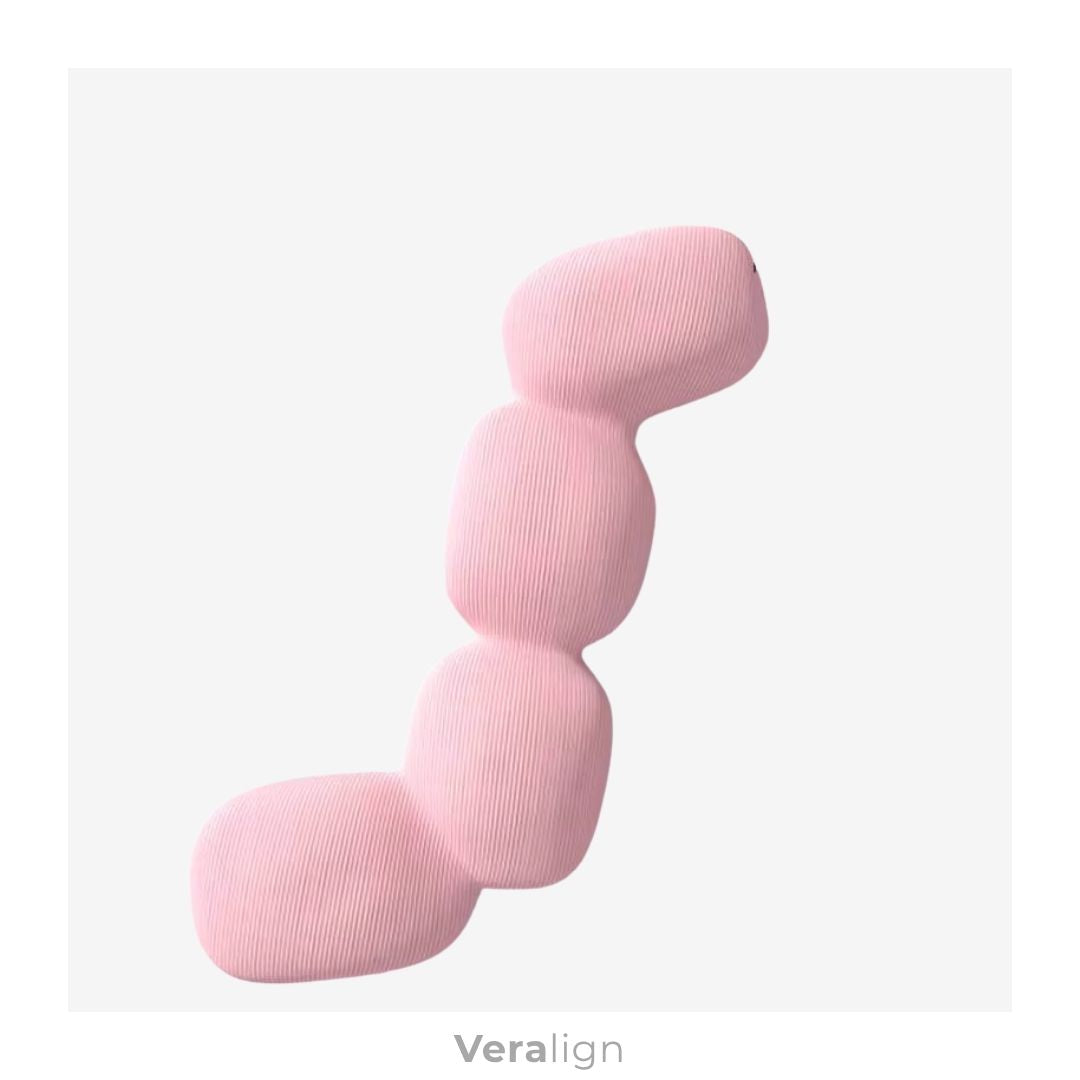 Coussin de corps articulé Veralign couleur Poudré, textile premium et mousse haute densité pour un confort de sommeil supérieur.