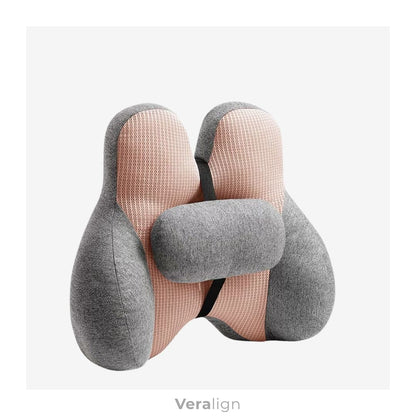 Coussin lombaire à mémoire de forme Veralign Poudré, module central amovible pour un confort ajustable en télétravail.