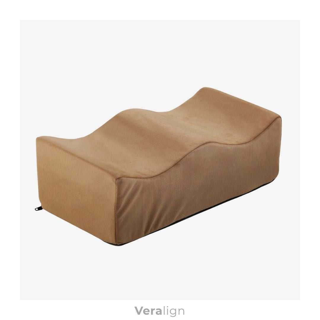 Repose-jambes ergonomique Veralign couleur Chocolat, textile doux pour une récupération optimale après une journée debout.
