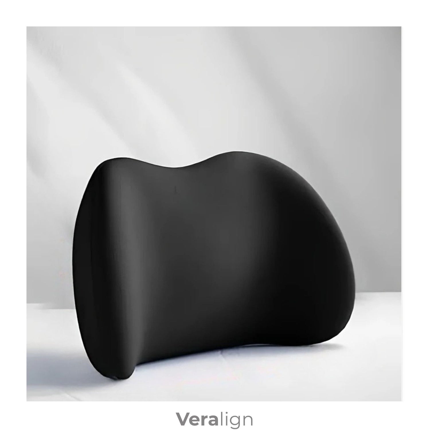 Coussin lombaire à mémoire de forme noir, soutien du bas du dos au bureau et en voiture - Veralign