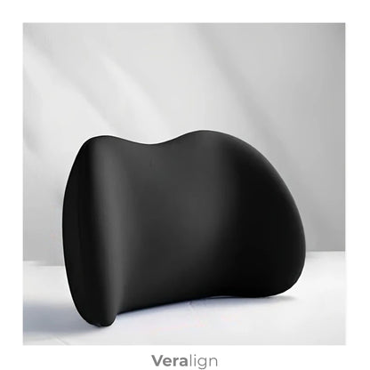 Coussin lombaire à mémoire de forme noir, soutien du bas du dos au bureau et en voiture - Veralign