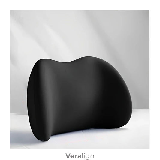 Coussin lombaire à mémoire de forme noir, soutien du bas du dos au bureau et en voiture - Veralign