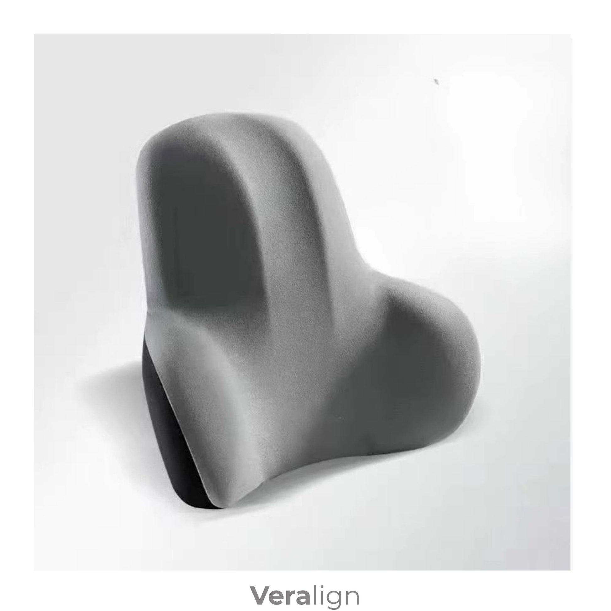 Coussin lombaire à mémoire de forme gris, profil en T pour soutien du bas du dos en voiture et au bureau - Veralign