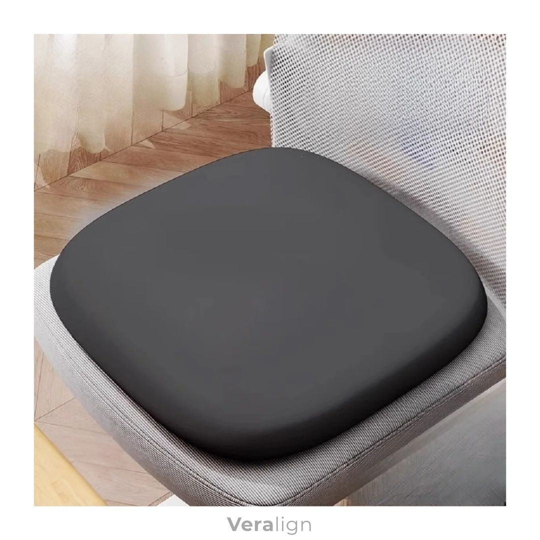 Coussin d'assise ergonomique à mémoire de forme Veralign pour soulagement du coccyx et du bas du dos au bureau.