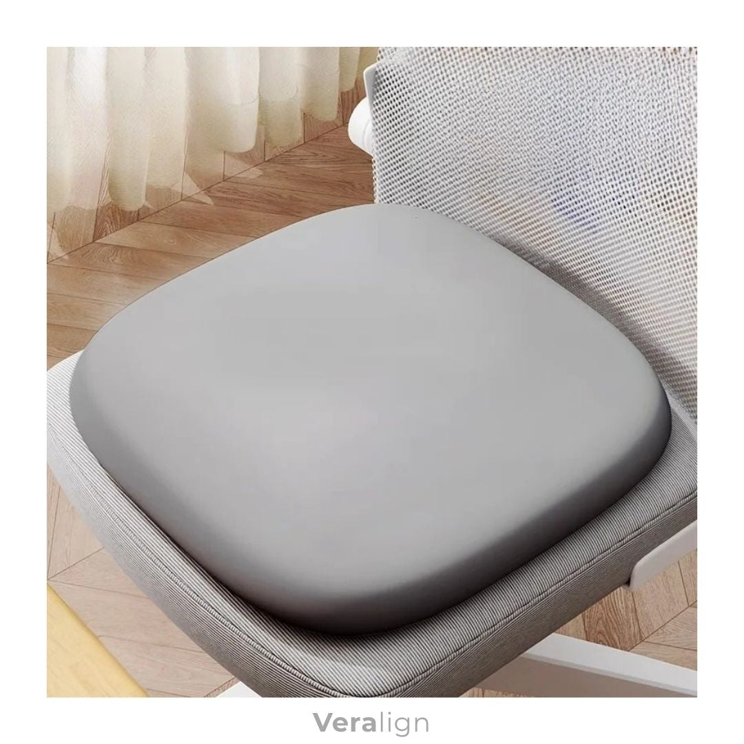 Version Graphite du coussin d'assise ergonomique Veralign, tissu amovible et lavable.