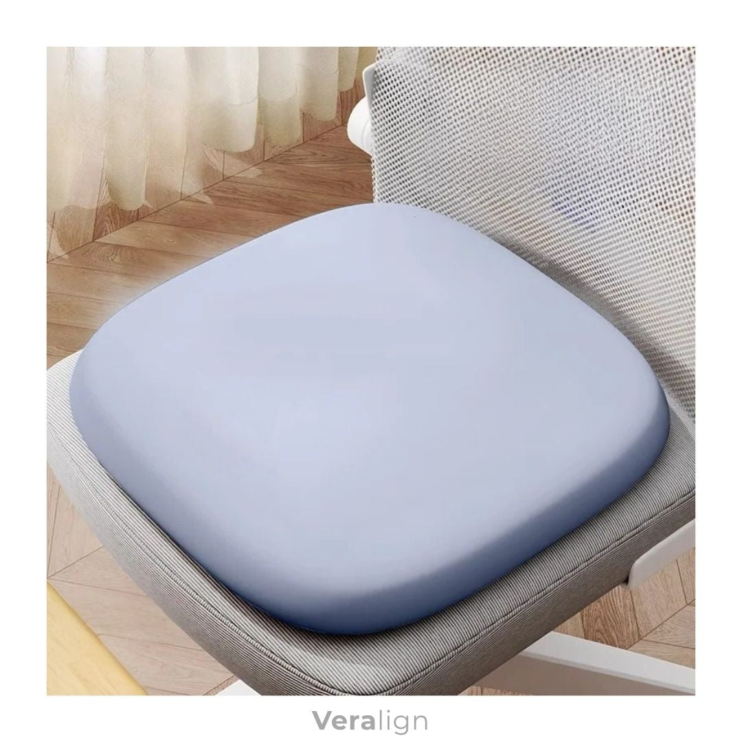 Coussin d'assise pour douleur du coccyx Veralign, maintien de la posture et confort pour les longues journées de travail.