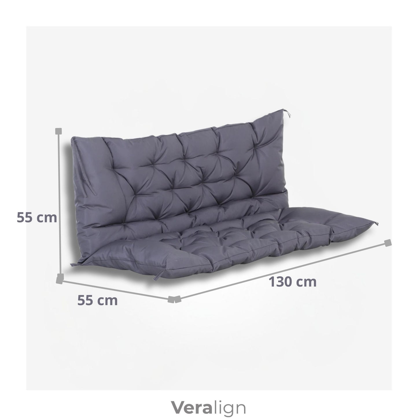 Coussin balancelle<br> Gris anthracite  - 130x110cm