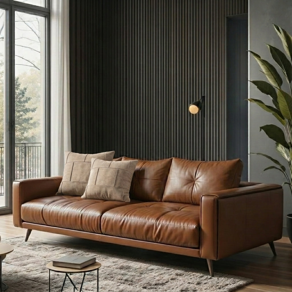 Coussin camel <br> Suedine - 55x55cm