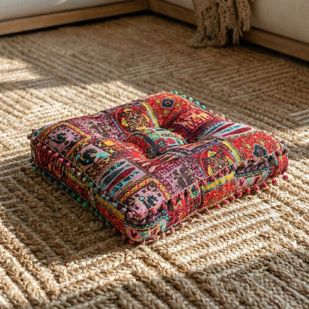 Coussin carre<br> Boho - 40x40x8cm