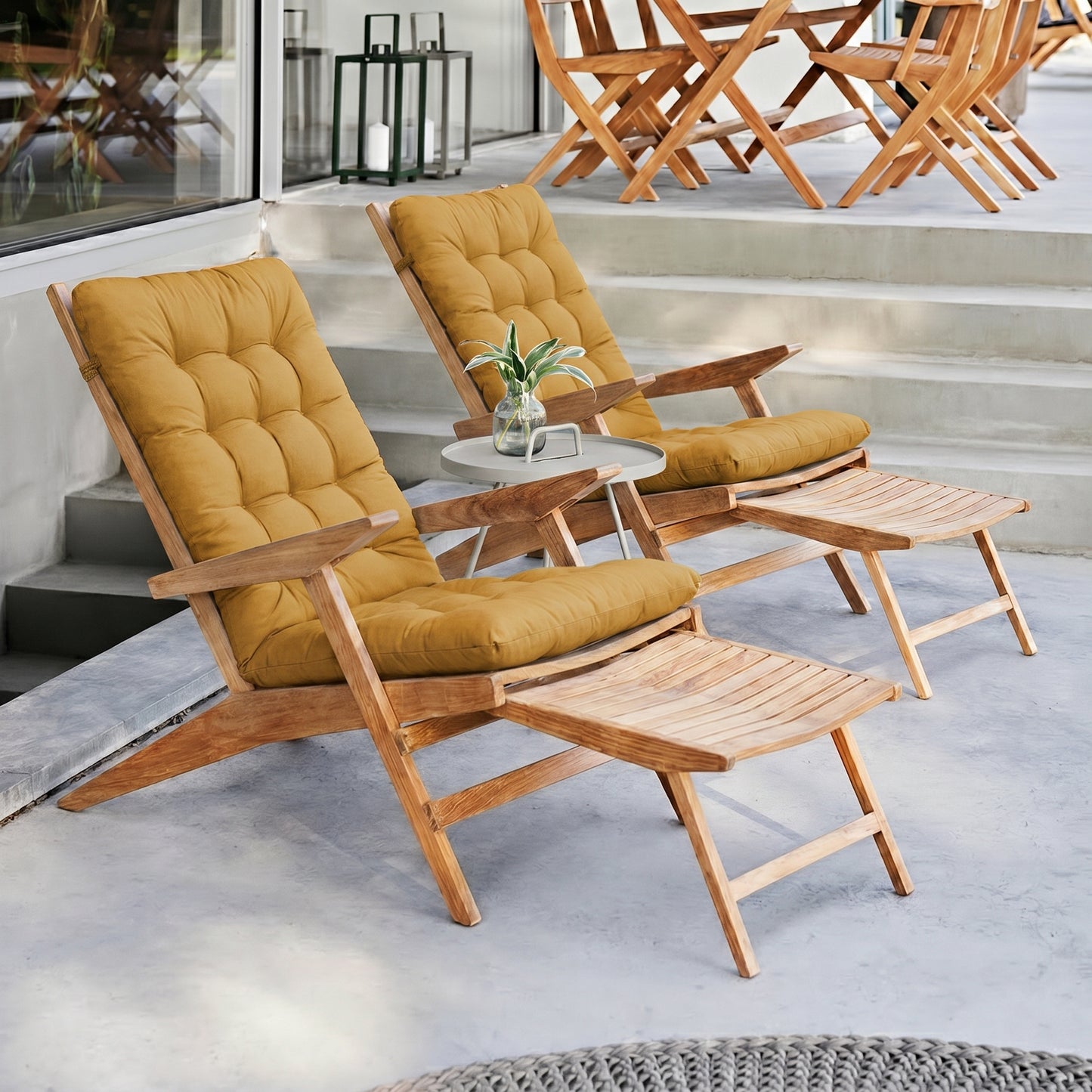 Coussin de chaise de jardin<br>Jaune - 155x45cm