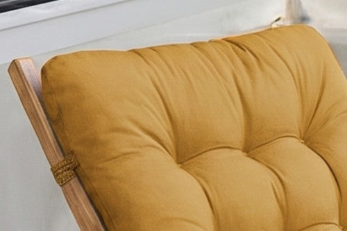 Coussin de chaise de jardin<br>Jaune - 155x45cm