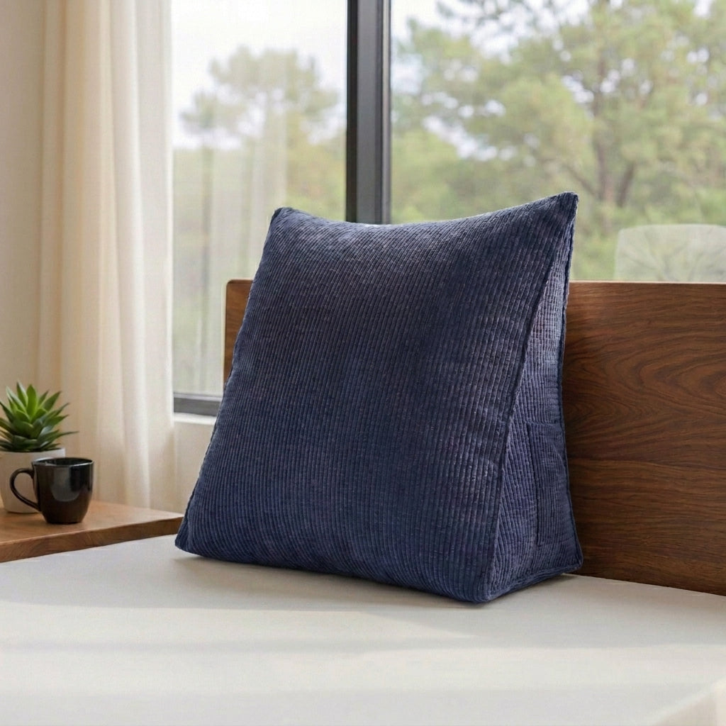 Coussin_de_lecture_triangulaire_Bleu_nuit