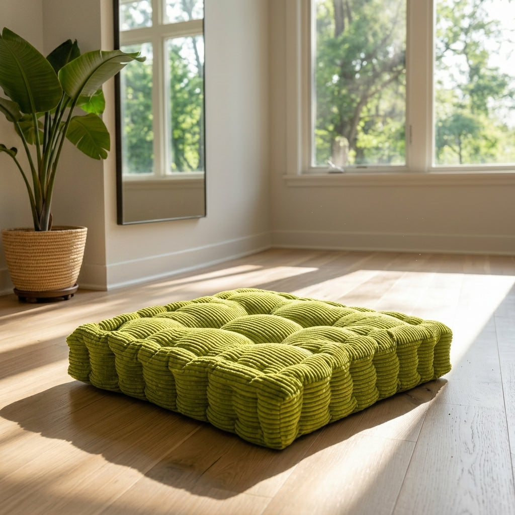 Coussin_de_sol_carré_vert_profil