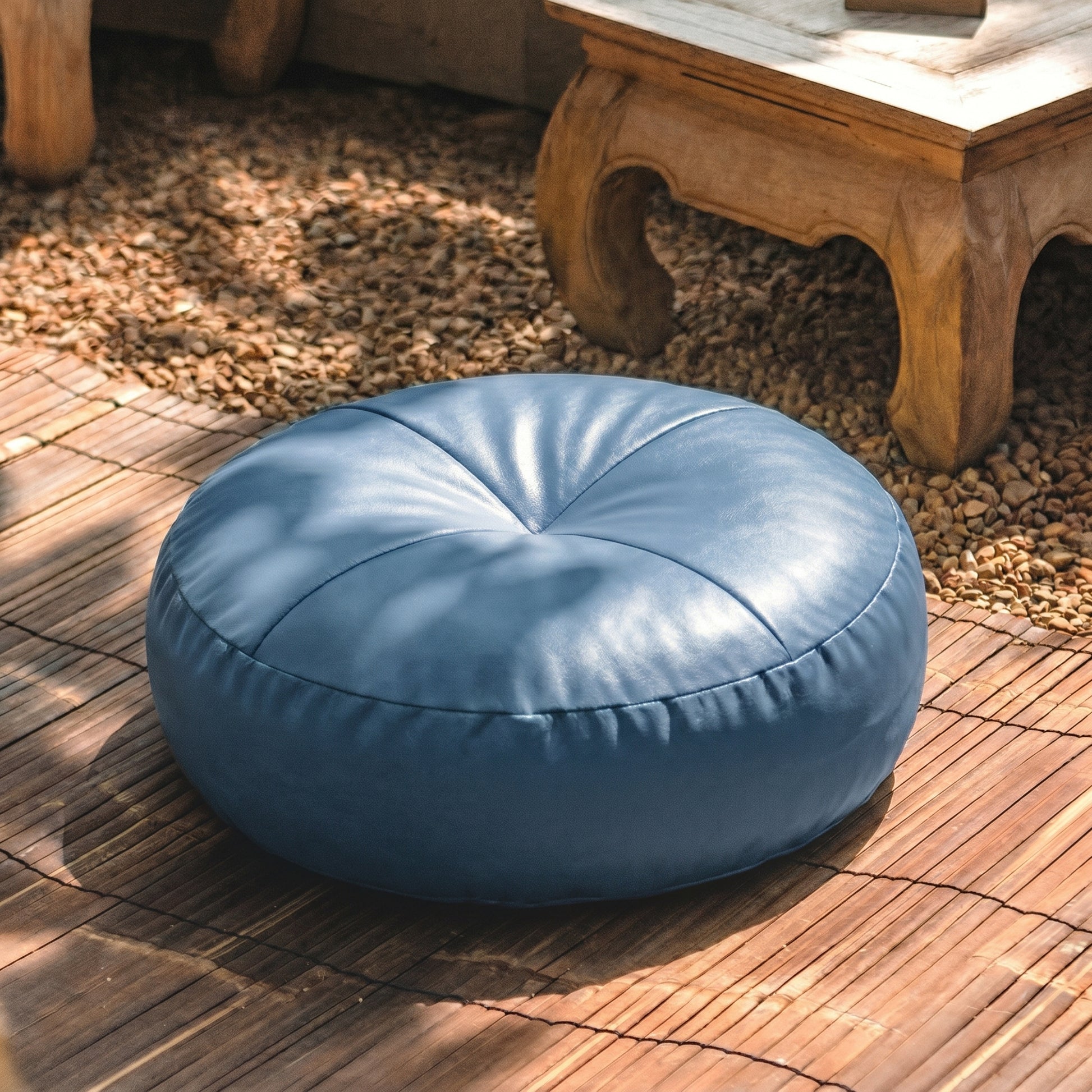 Coussin_de_sol_extérieur_imperméable_Bleu_minéral _40cm