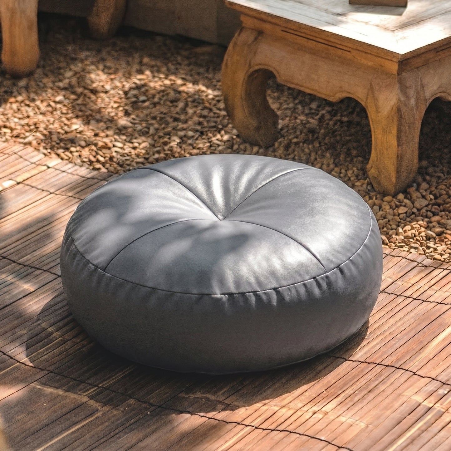 Coussin de sol exterieur impermeable<br>Gris - 40cm diamètre