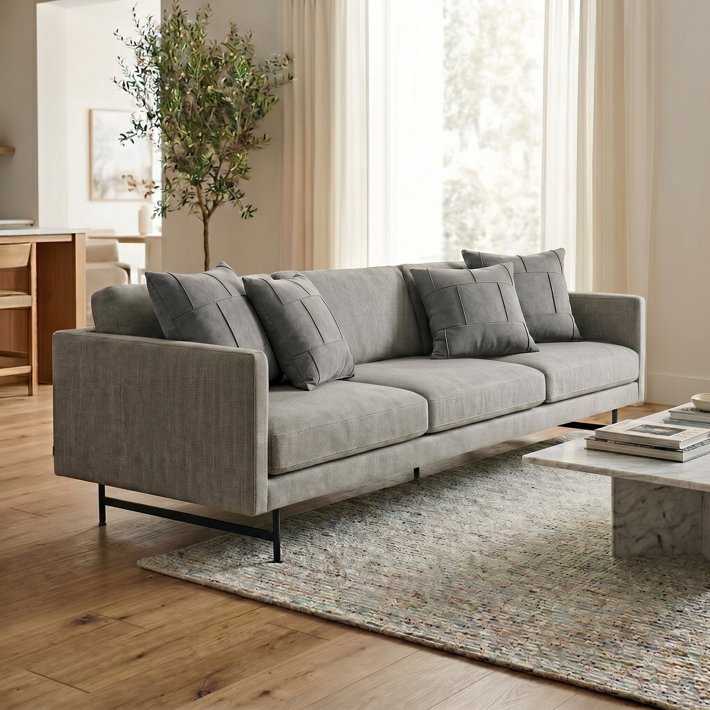 Coussin déco pour canapé <br> Gris - 55x55cm