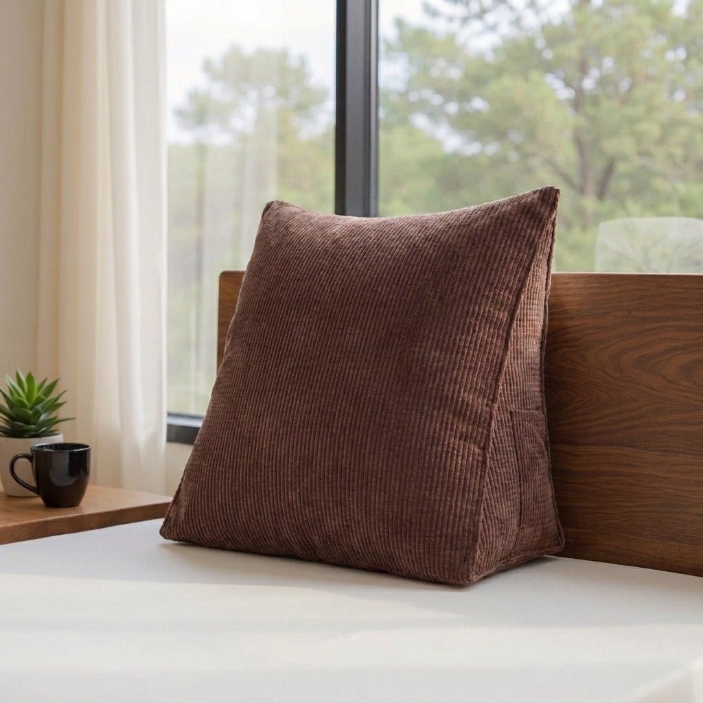 Coussin_incliné_triangulaire_velours_Marron