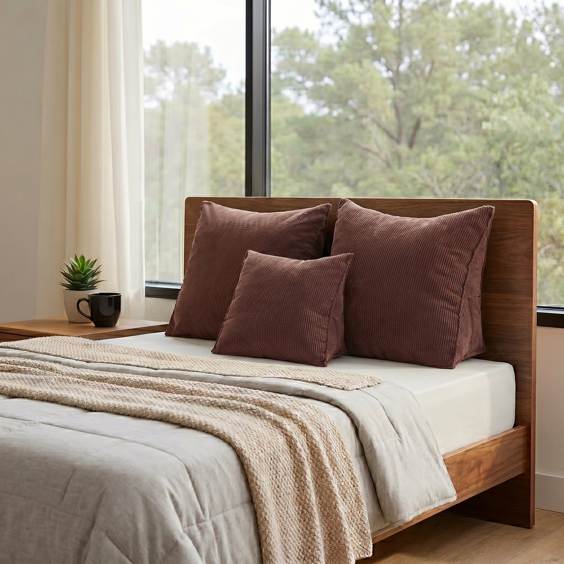 Coussin_incliné_triangulaire_velours_Marron_face
