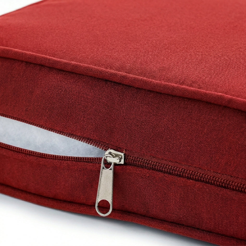 Coussin_pour_banquette_extérieur_imperméable _Rouge_100x40cm_zip