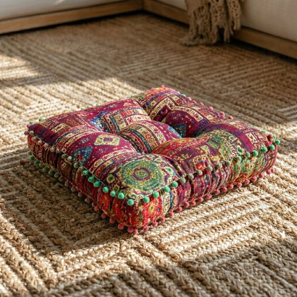 Coussin pour le sol carré<br> Bohème - 40x40cm
