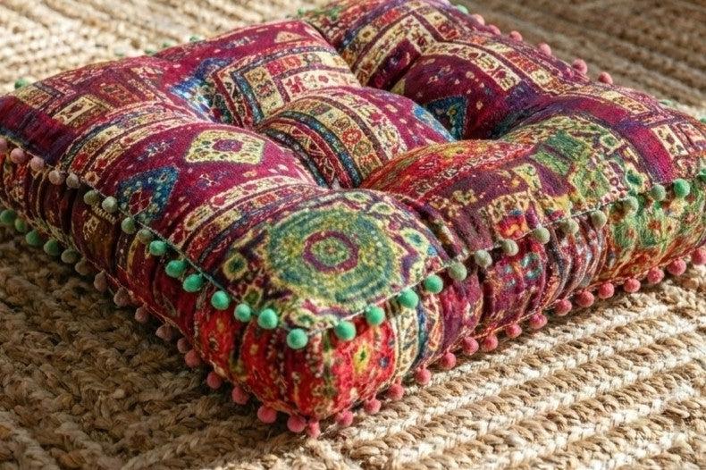 Coussin pour le sol carré<br> Bohème - 40x40cm