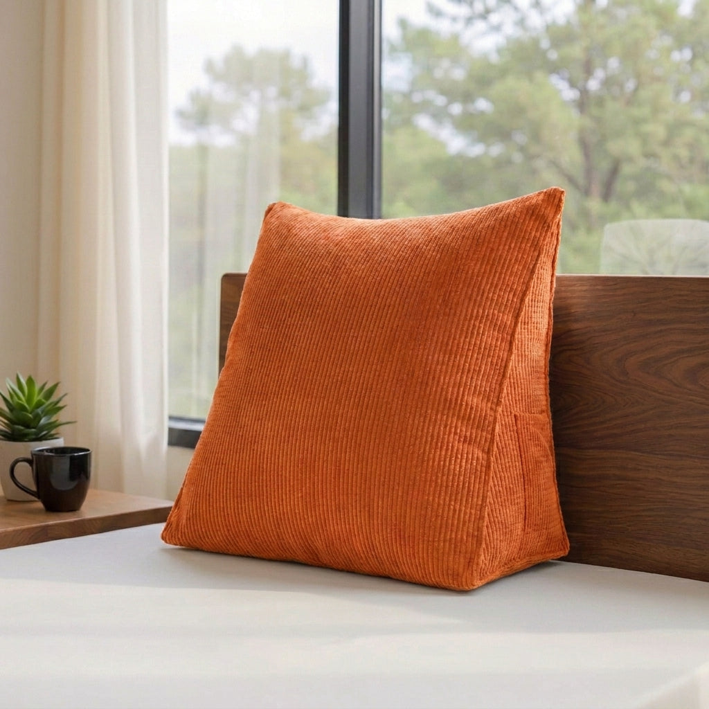 Coussin_triangle_Orange_Lit_sol _canap