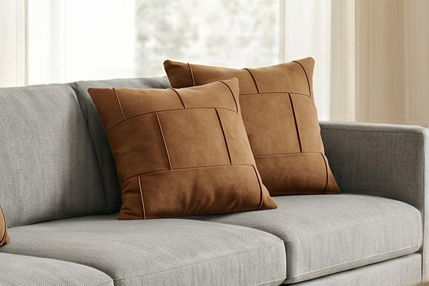 Coussin velours <br>Marron - 45x45cm