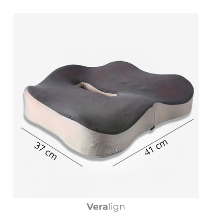 Coussin d'assise mémoire de forme avec dimensions 41 x 37 cm, vue tranche - Veralign