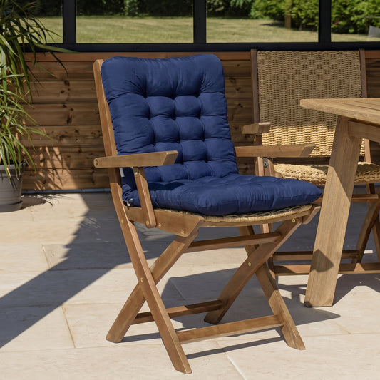 Coussins pour chaise de jardin<br>Bleu marine - 85x45Cm