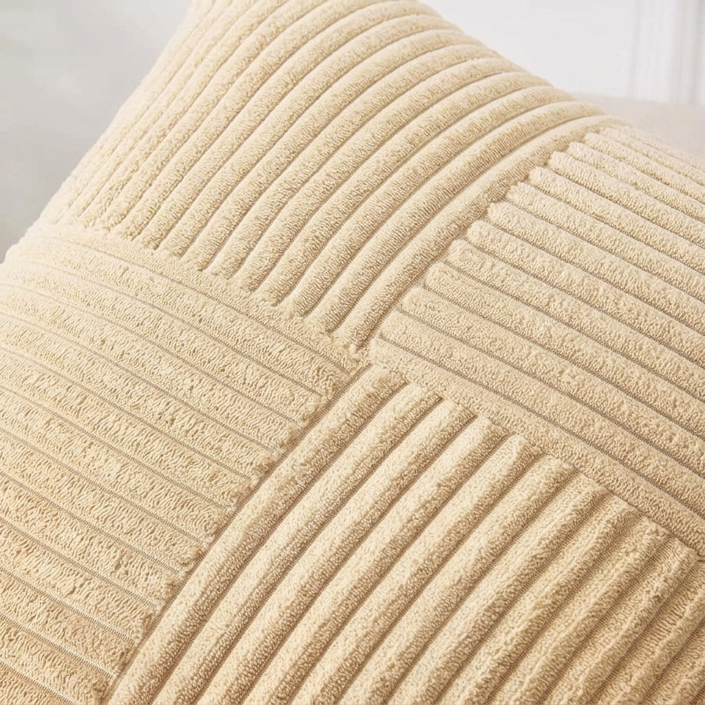 Housse coussin creme<br> Velours côtelé