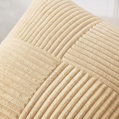 Housse coussin creme<br> Velours côtelé