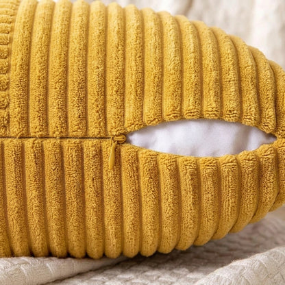 Housse coussin Jaune <br>Patchwork velours