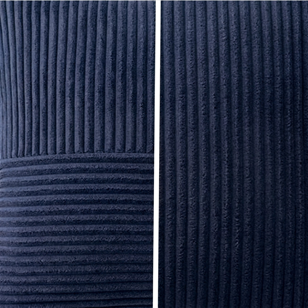 Housse de coussin Bleu marine<br> Velours côtelé