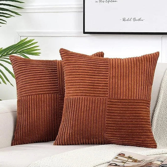 Housse de coussin Terracotta<br> Velours côtelé