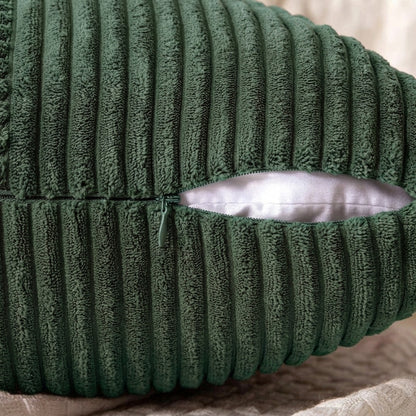 Housse de coussin Vert sapin<br> Velours côtelé
