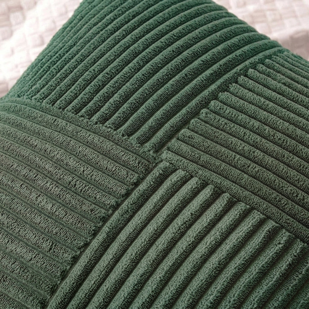 Housse de coussin Vert sapin<br> Velours côtelé