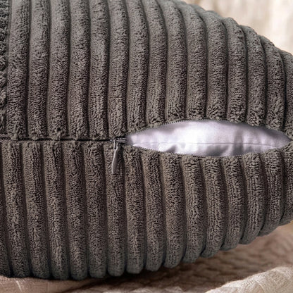 Housse coussin Gris anthracite<br>Velours côtelé