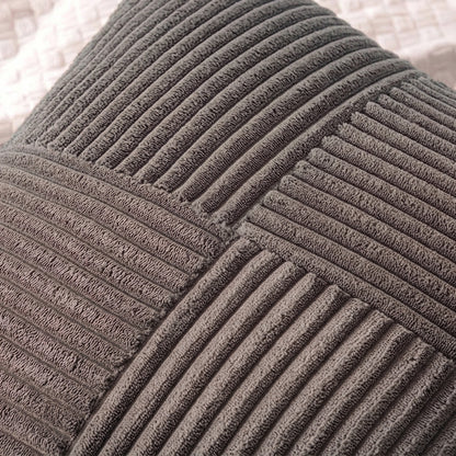 Housse coussin Gris anthracite<br>Velours côtelé