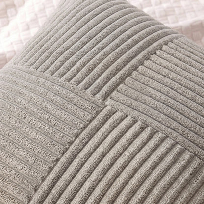 Housse de coussin Gris<br> Velours cotelé