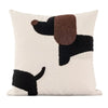 Housse coussins Jacquard Beagle marron cartoon - 45x45