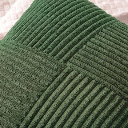 Housse de coussin vert forêt<br> Velours côtelé doux