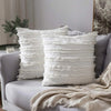 Housse coussin Boheme a Franges Blanc
