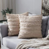 Housse coussin Boheme a Franges Beige