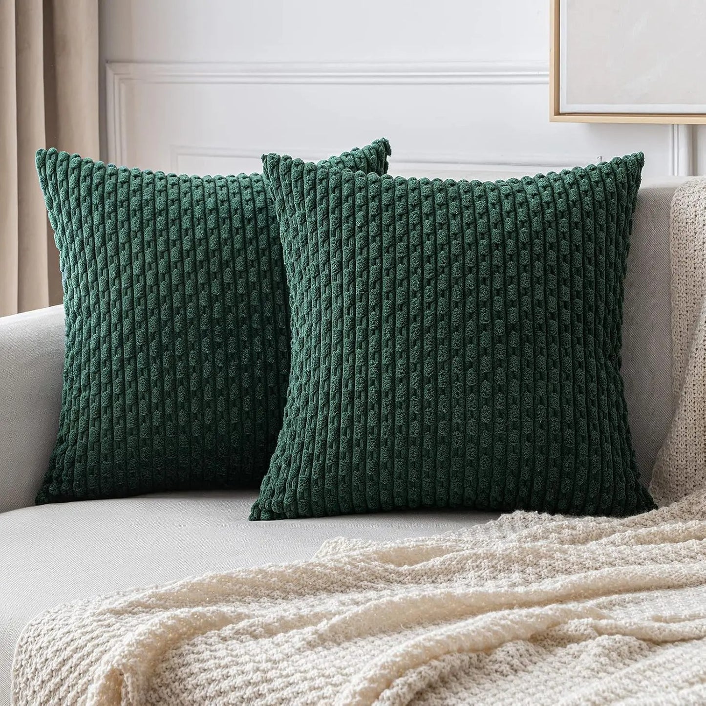 Housse coussin Vert Velours Design 3D