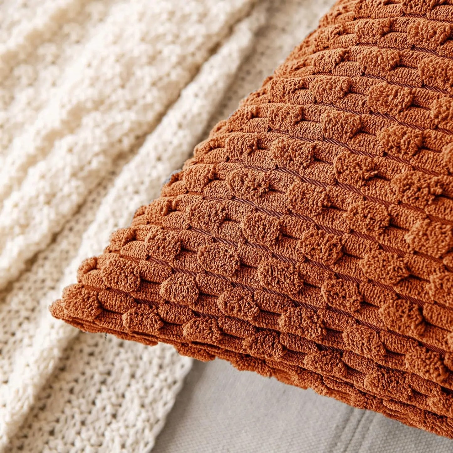 Housse de coussin Terracotta Velours Design 3D