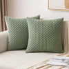 Housse de coussin Vert Sauge Velours Design 3D