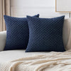 Housse de coussin Bleu Marine Velours Design 3D